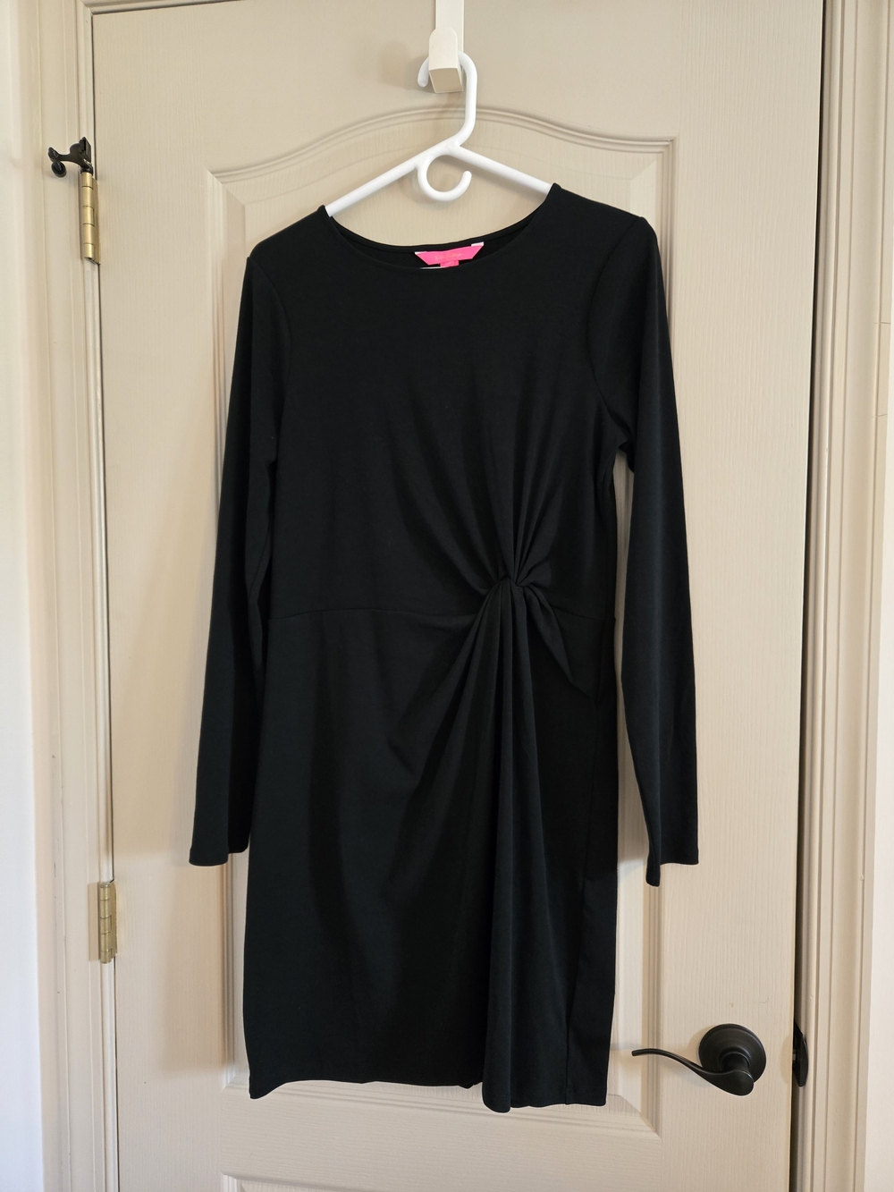 New With Tags Lilly Pulitzer Black Long-Sleeve Knot-Detail Dress